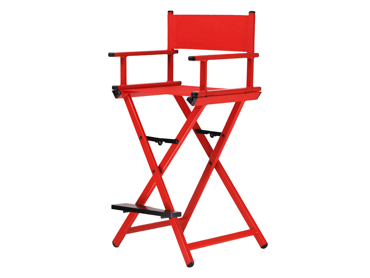 Алюминиевый складной стул визажиста Красного цвета