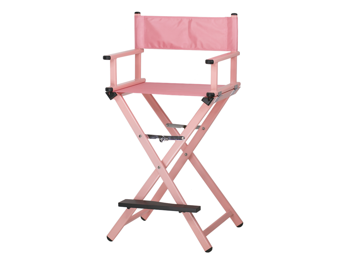 Алюминиевый складной стул визажиста Розового цвета
