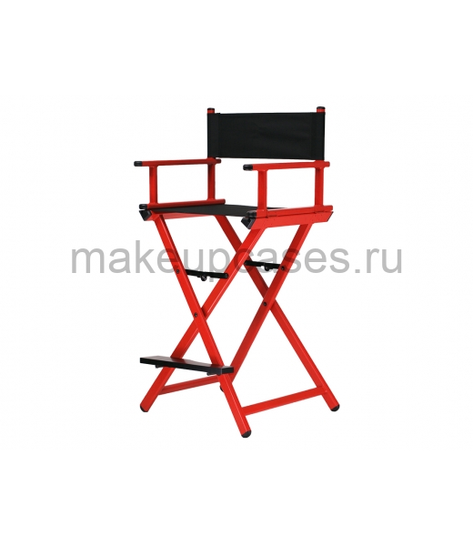Алюминиевый складной стул визажиста красно-черный