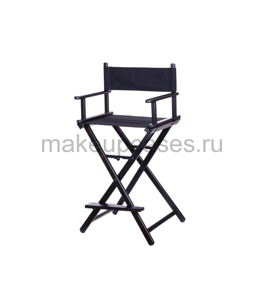 Алюминиевый складной стул визажиста черный. Режиссерский стул